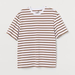 Nice brown and white striped T Shirt, relaxed fit